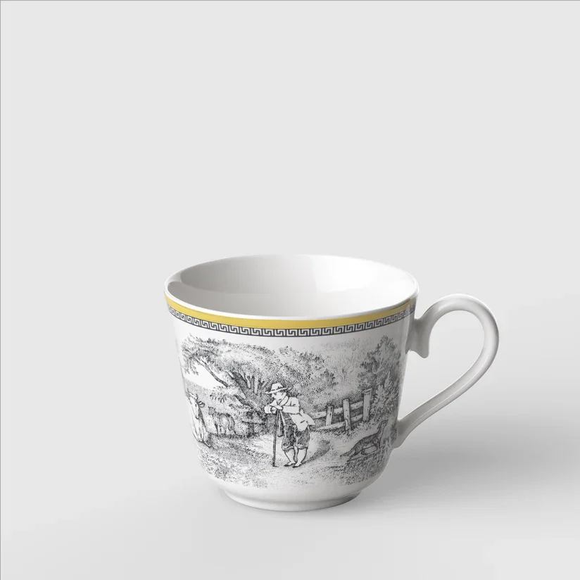 Xícara de Café Rhovella Maison Tempo de Colher Porcelana Rústica 80ml Luxo