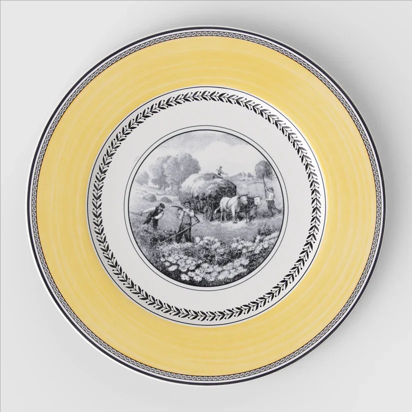 Sousplat Rhovella Maison Tempo de Colher Porcelana Rústica Luxo