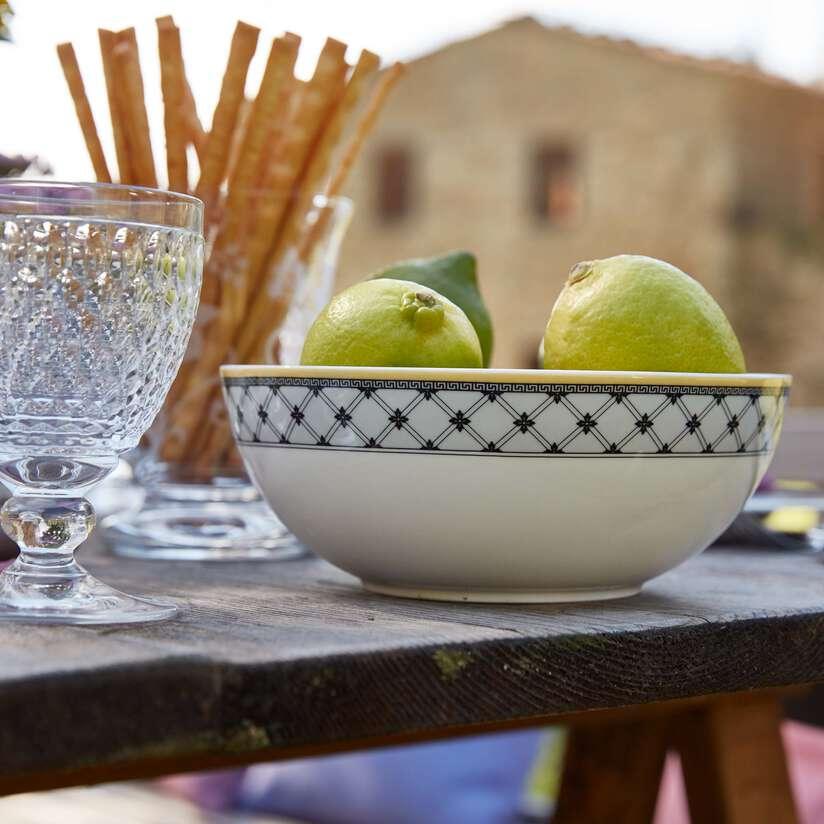 Bowl Saladeira Rhovella Maison Tempo de Colher Porcelana Rústica 1.1L Luxo