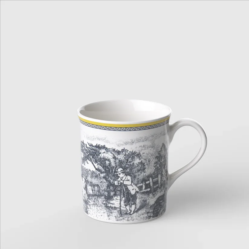 Caneca Rhovella Maison Tempo de Colher Porcelana Rústica 250ml Luxo