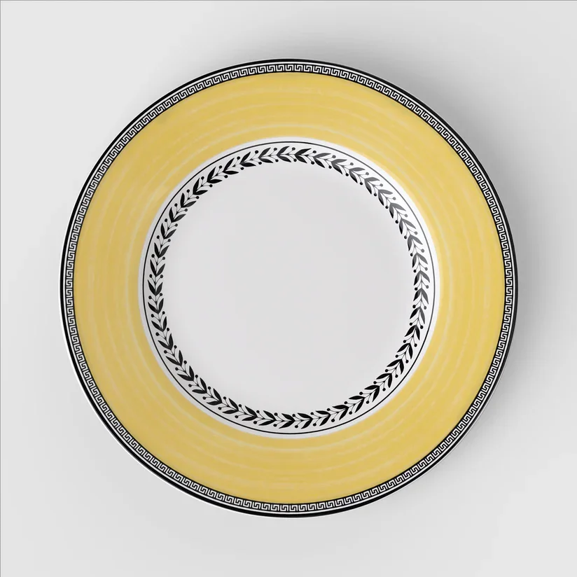 Prato Sobremesa Rhovella Maison Tempo de Colher Porcelana Rústica Luxo