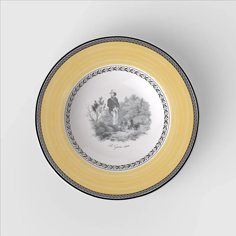 Prato Fundo Rhovella Maison Tempo de Colher Porcelana Rústica Luxo