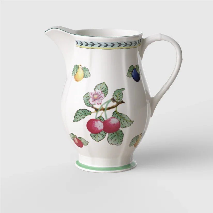 Jarra de Água Rhovella Maison Dionysia Porcelana Frutas 1.9L Luxo