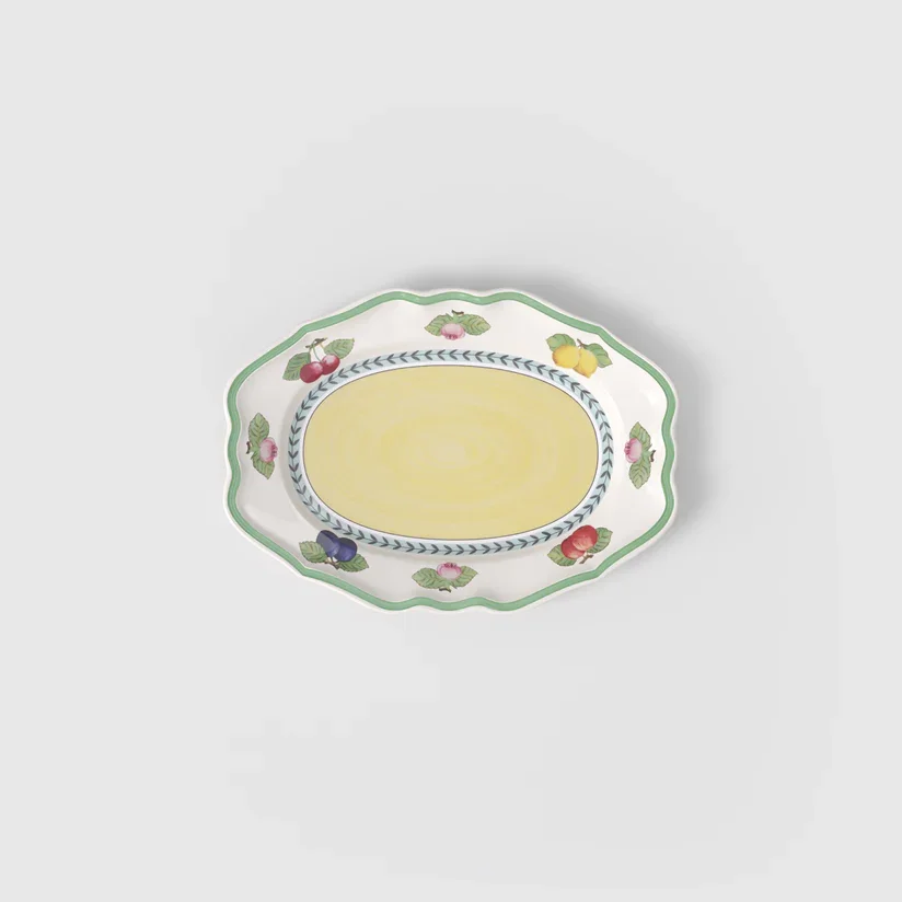 Travessa de Servir Rhovella Maison Dionysia Porcelana Frutas Luxo