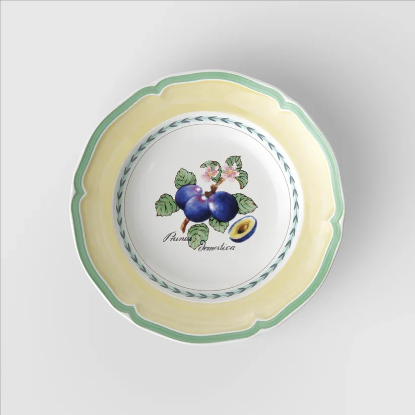 Prato Fundo Rhovella Maison Dionysia Porcelana Frutas Luxo