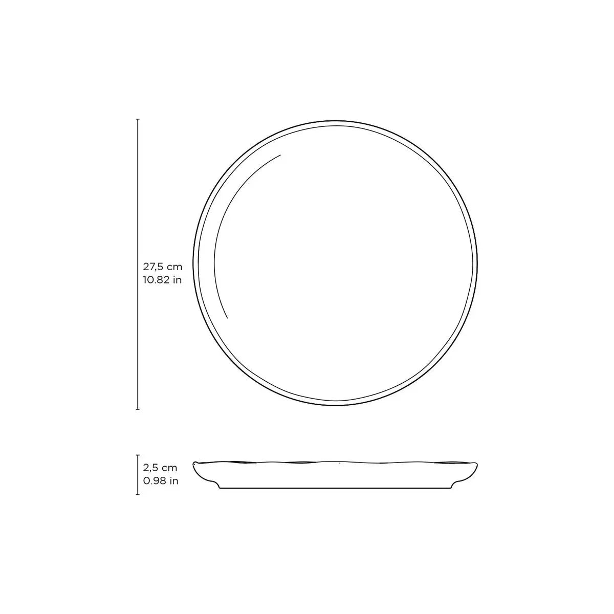 Conjunto 6 Pratos Rasos Rhovella Maison Limone d'Oro Porcelana Orgânica Luxo