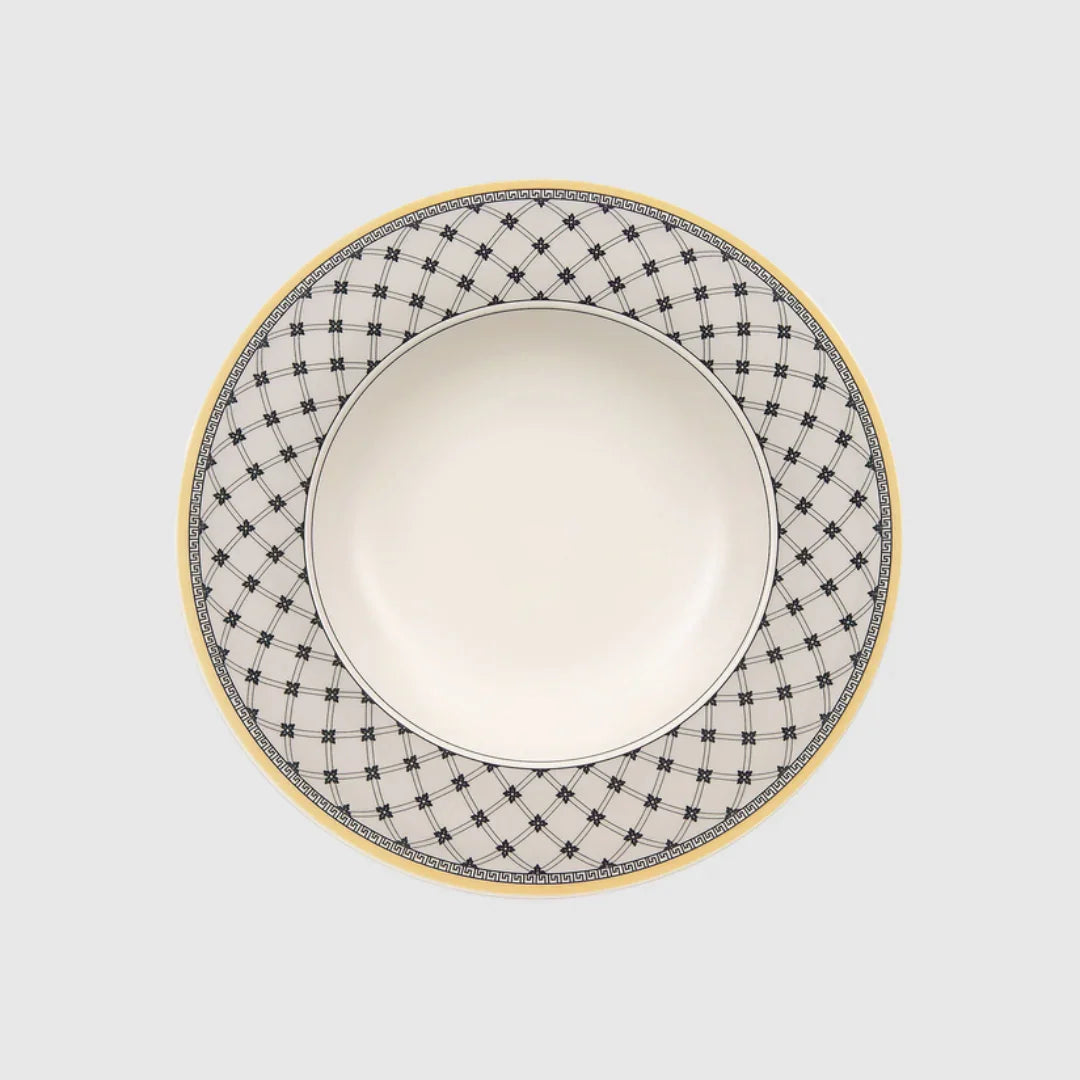 Prato Fundo Rhovella Maison Tempo de Colher Porcelana Rústica Luxo