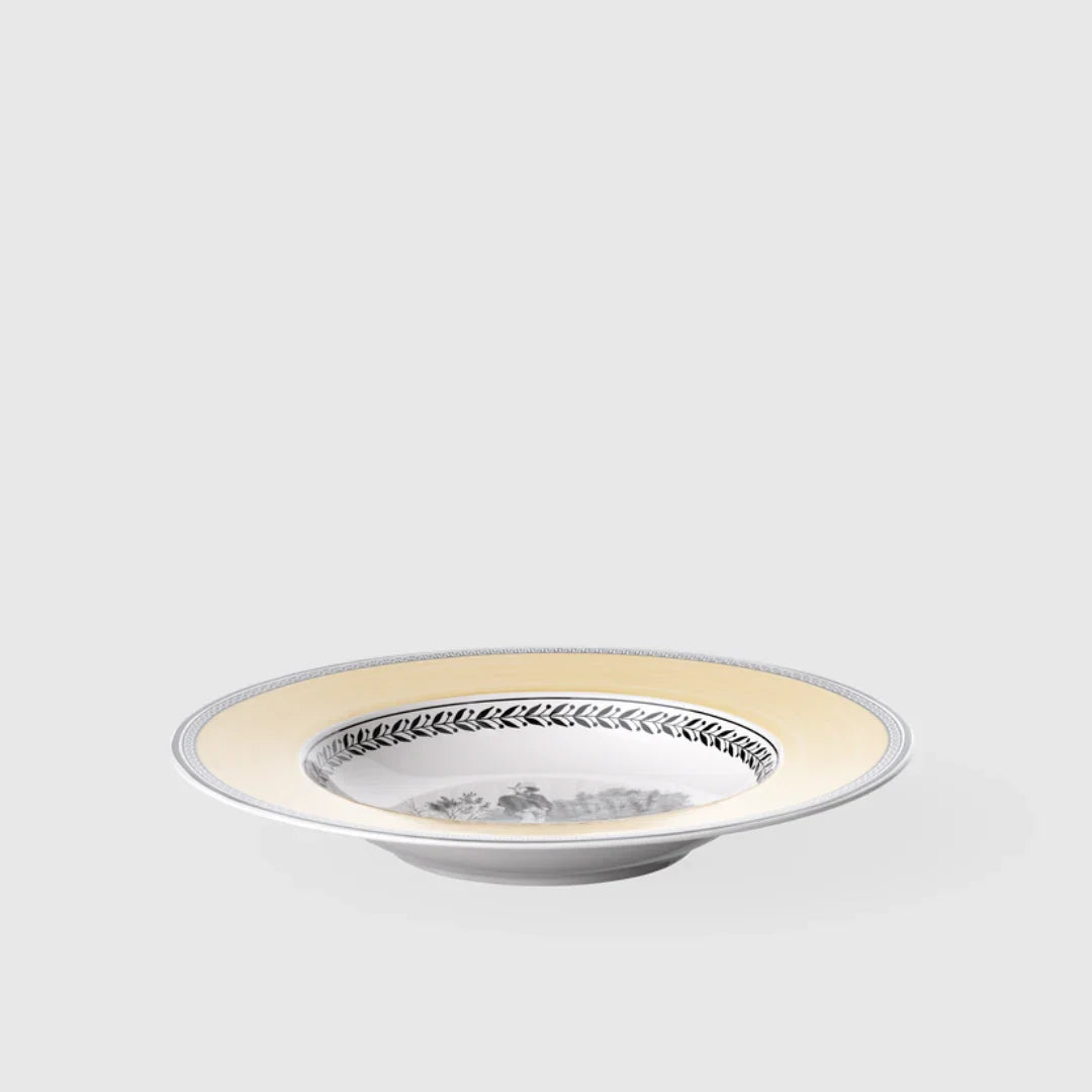 Prato Fundo Rhovella Maison Tempo de Colher Porcelana Rústica Luxo