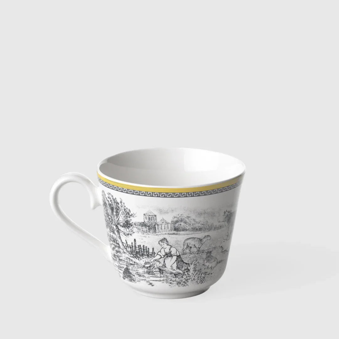 Xícara de Café Rhovella Maison Tempo de Colher Porcelana Rústica 80ml Luxo