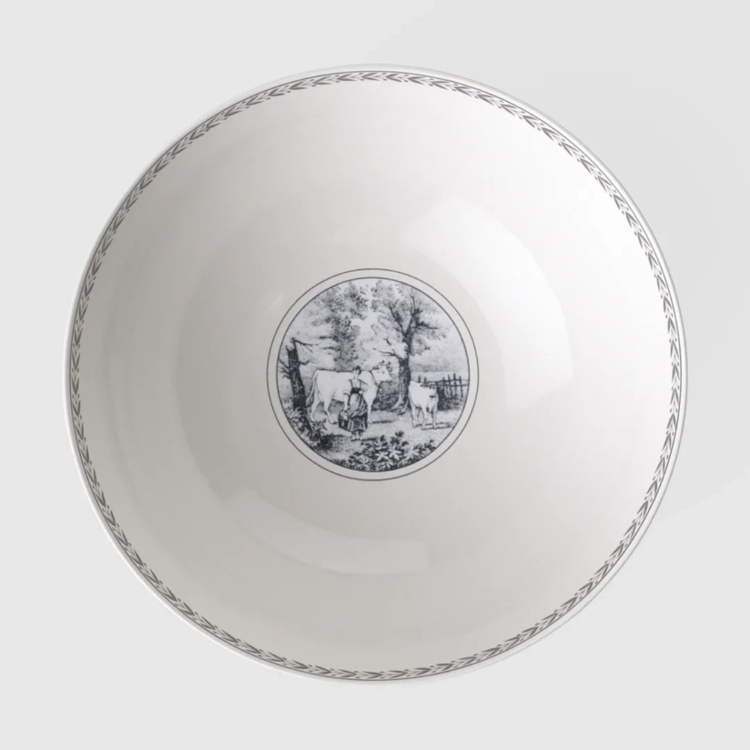 Bowl Saladeira Rhovella Maison Tempo de Colher Porcelana Rústica 1.1L Luxo