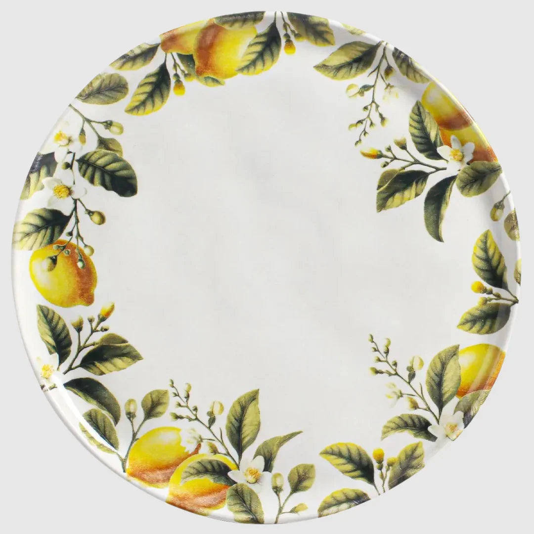 Conjunto 6 Pratos Rasos Rhovella Maison Limone d'Oro Porcelana Orgânica Luxo