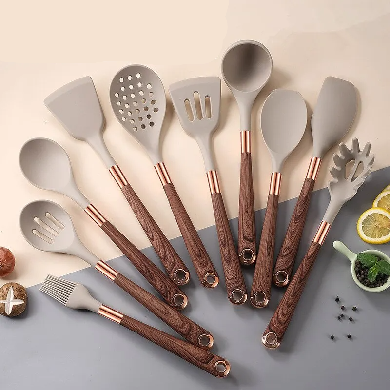 Conjunto de Utensílios de Cozinha em Silicone Deluxe Rhovella Maison