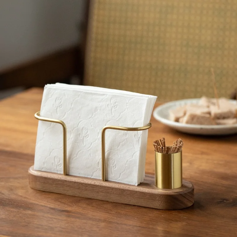 Porta-Lenços de Mesa Minimalista em Nogueira Preta Rhovella Maison