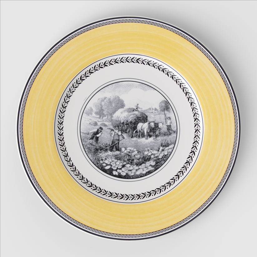 Sousplat Rhovella Maison Tempo de Colher Porcelana Rústica Luxo