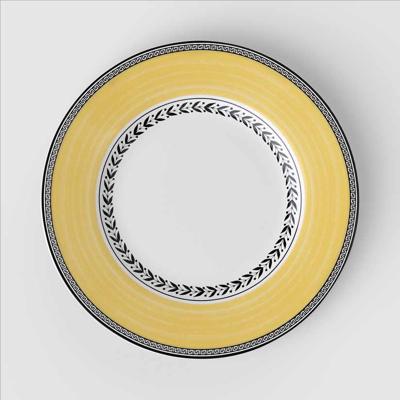 Prato Sobremesa Rhovella Maison Tempo de Colher Porcelana Rústica Luxo