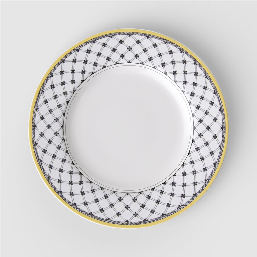 Prato Raso Rhovella Maison Tempo de Colher Porcelana Rústica Luxo