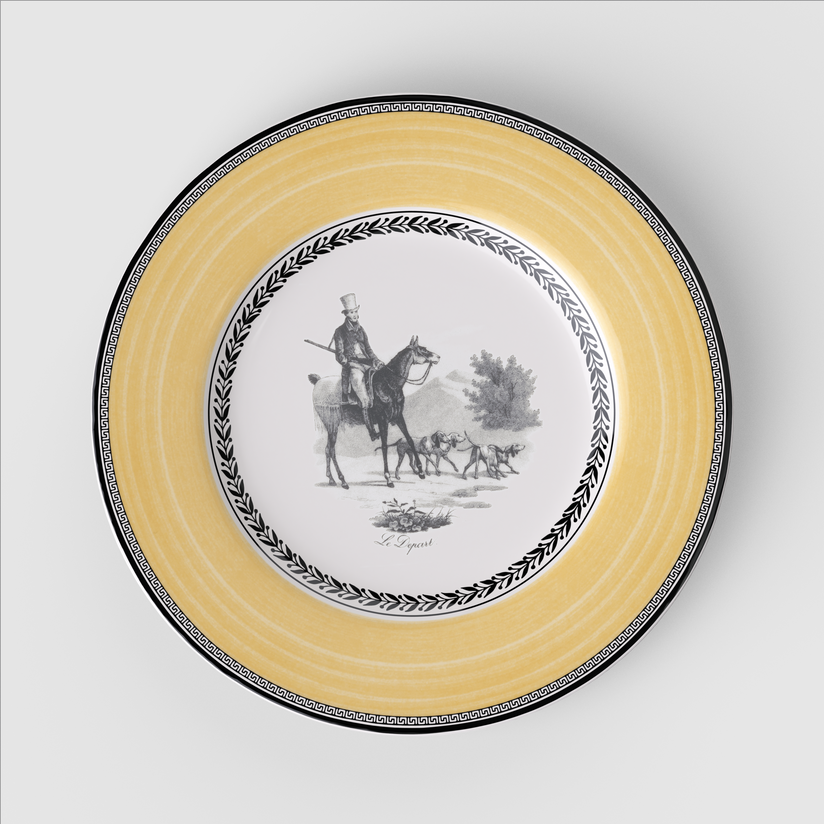 Prato Raso Rhovella Maison Tempo de Colher Porcelana Rústica Luxo
