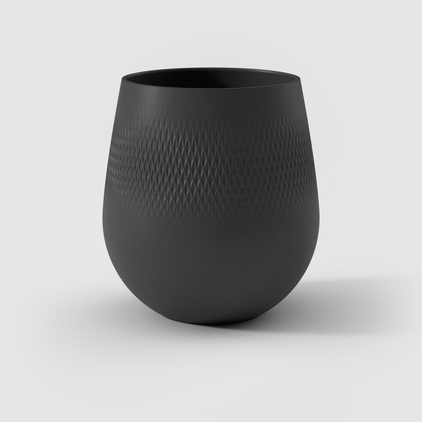Vaso de Porcelana Rhovella Maison Caviar Noir Preto 5.5L Luxo
