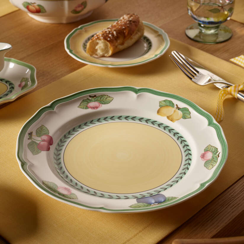 Prato Raso Rhovella Maison Dionysia Porcelana Frutas Luxo