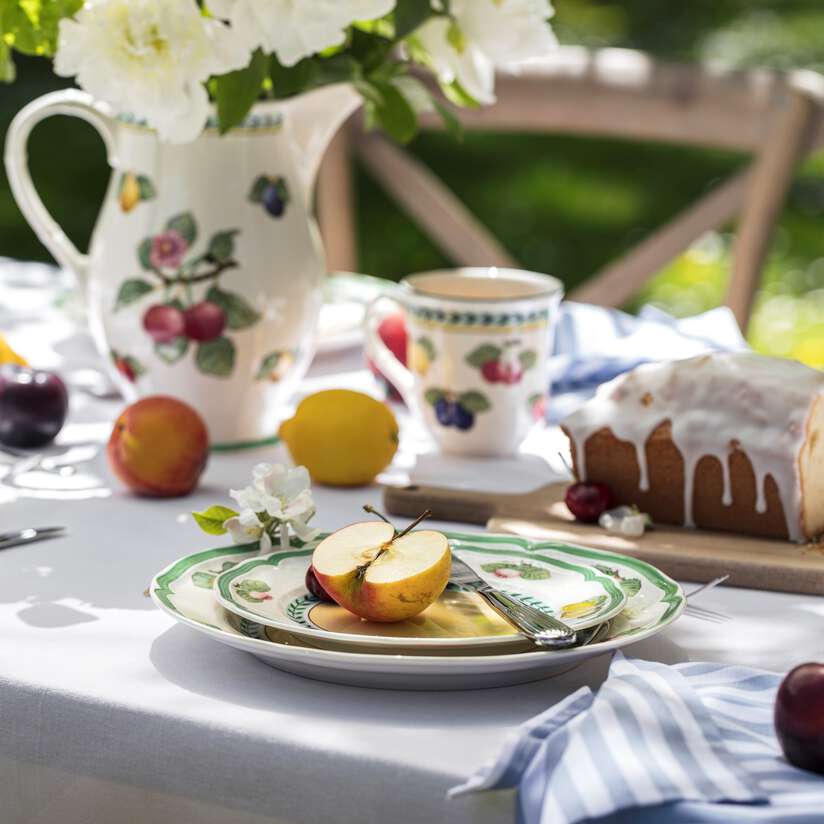 Prato Sobremesa Rhovella Maison Dionysia Porcelana Frutas Luxo