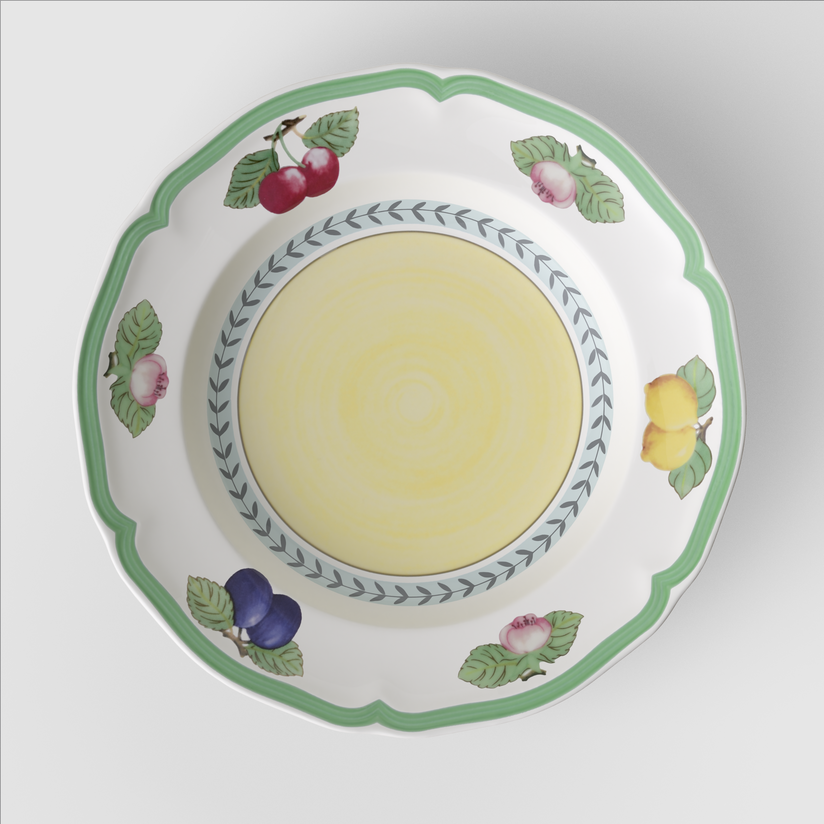 Prato Fundo Rhovella Maison Dionysia Porcelana Frutas Luxo