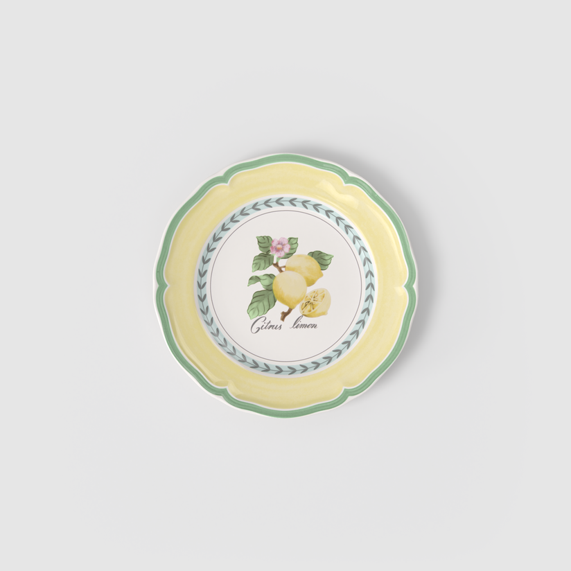 Prato Sobremesa Rhovella Maison Dionysia Porcelana Frutas Luxo