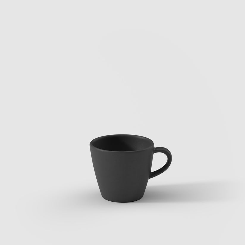 Xícara de Café Rhovella Maison Caviar Noir Porcelana Preto 60ml Luxo