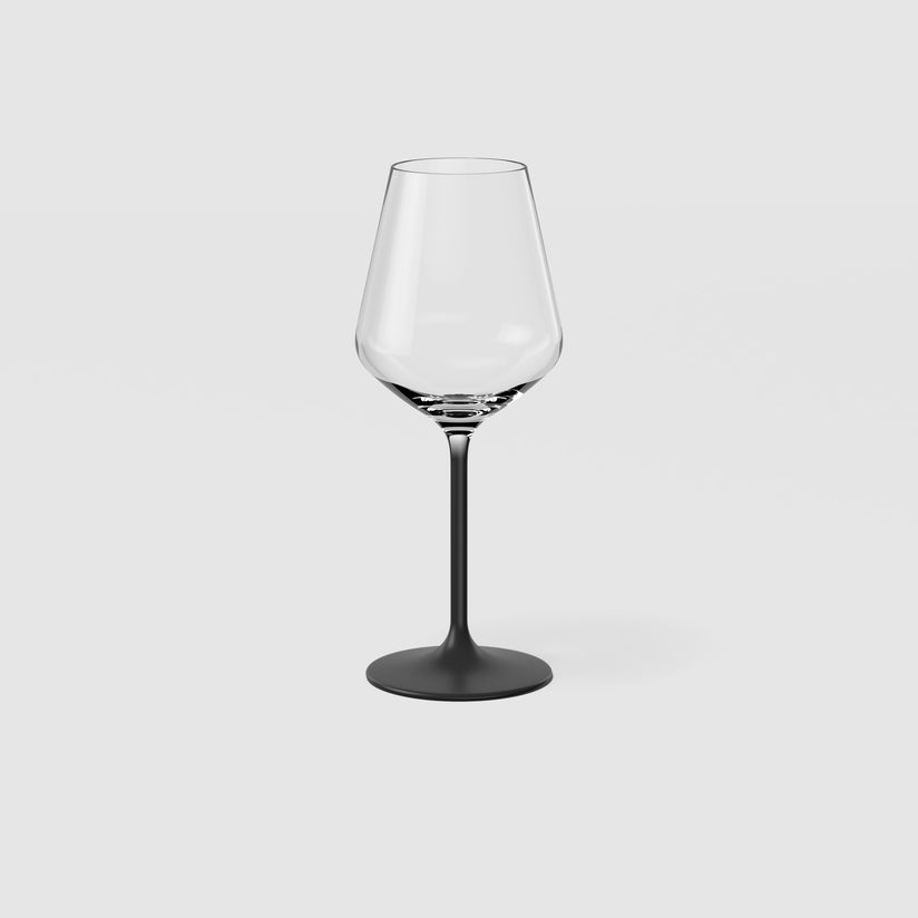 Conjunto 4 Taças Vinho Branco Rhovella Maison Caviar Noir Cristal Luxo
