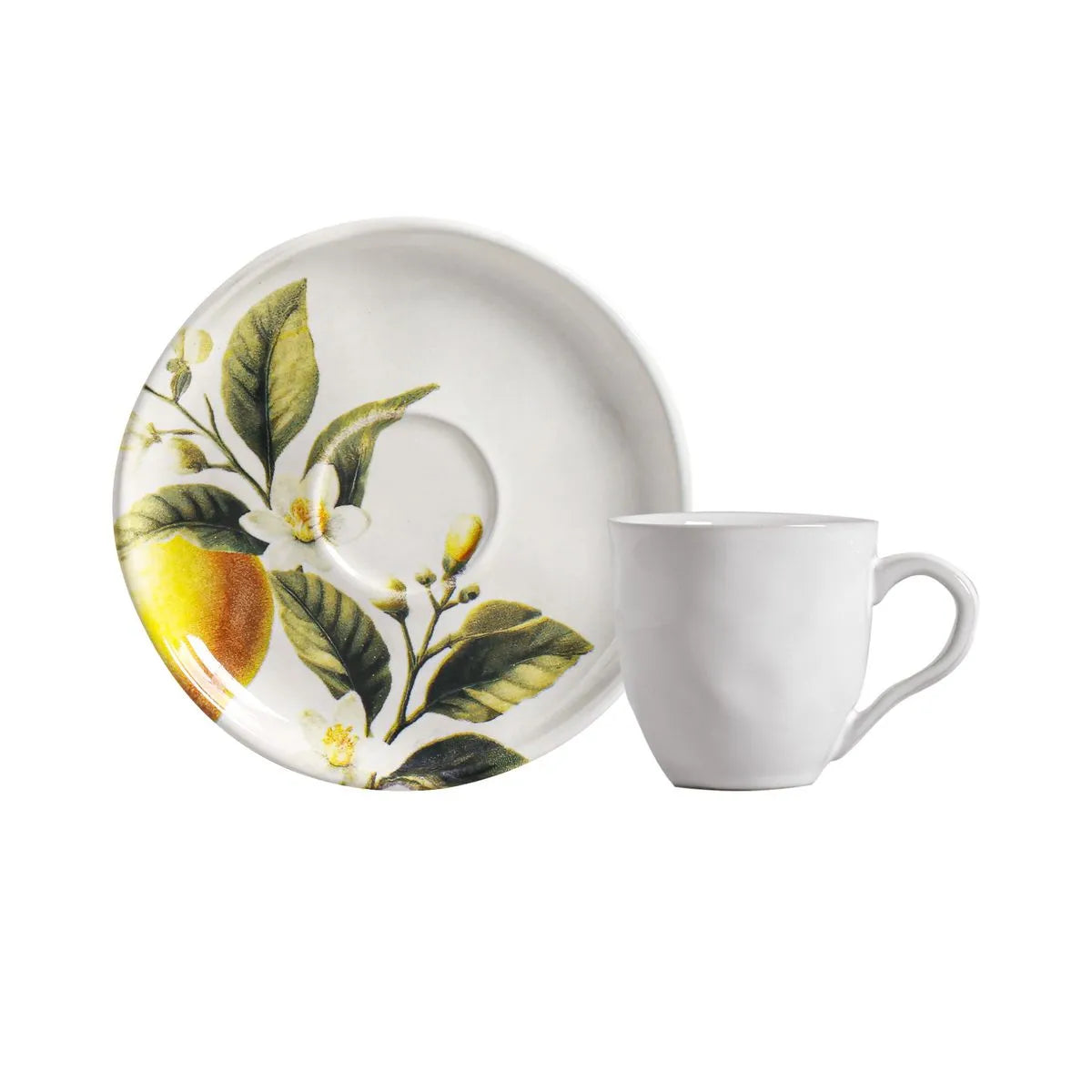 Conjunto Com 6 Xícaras De Café E 6 Pires Limone d’Oro Rhovella Maison