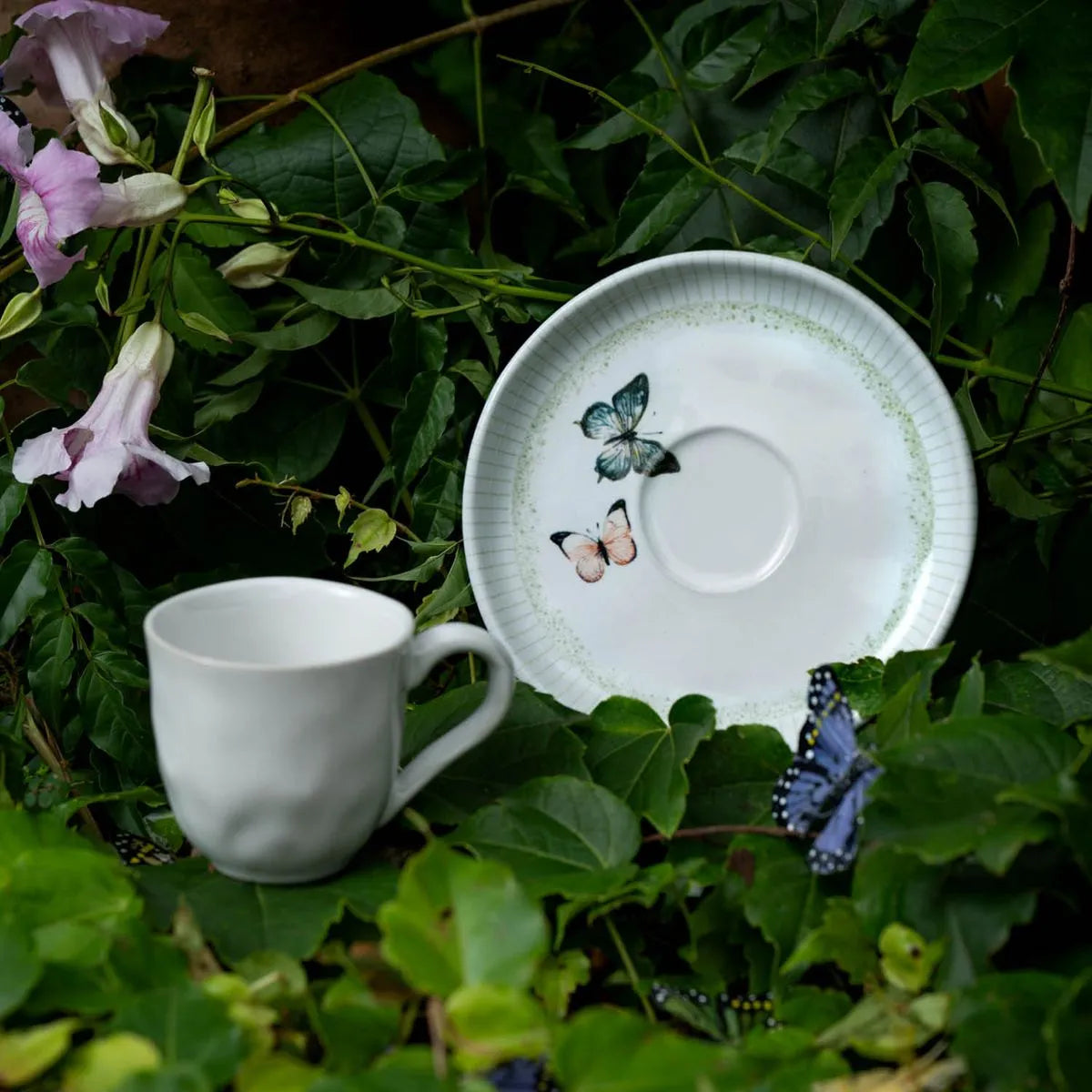 Conjunto Com 6 Xícaras De Café E 6 Pires Vento & Véu Rhovella Maison