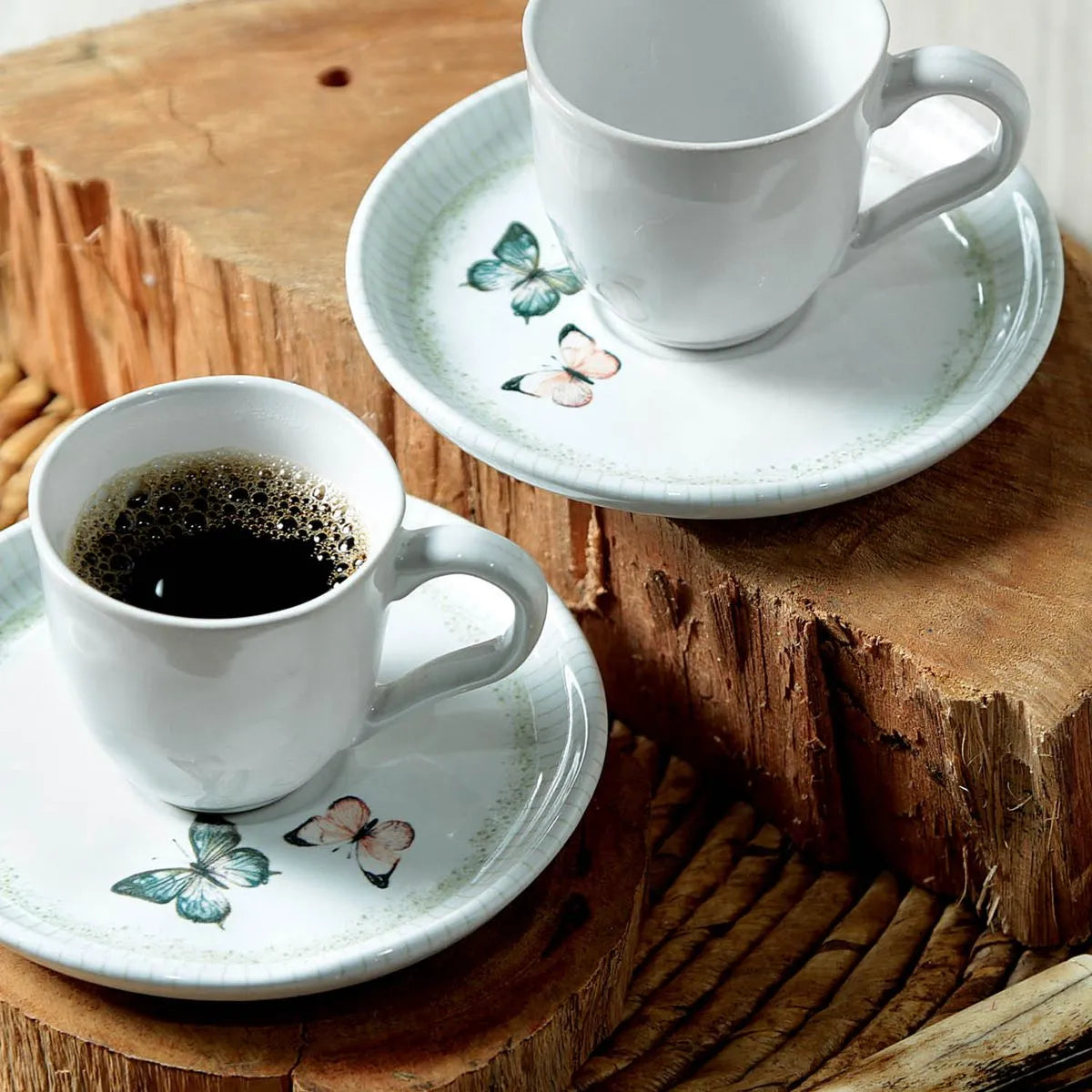 Conjunto Com 6 Xícaras De Café E 6 Pires Vento & Véu Rhovella Maison