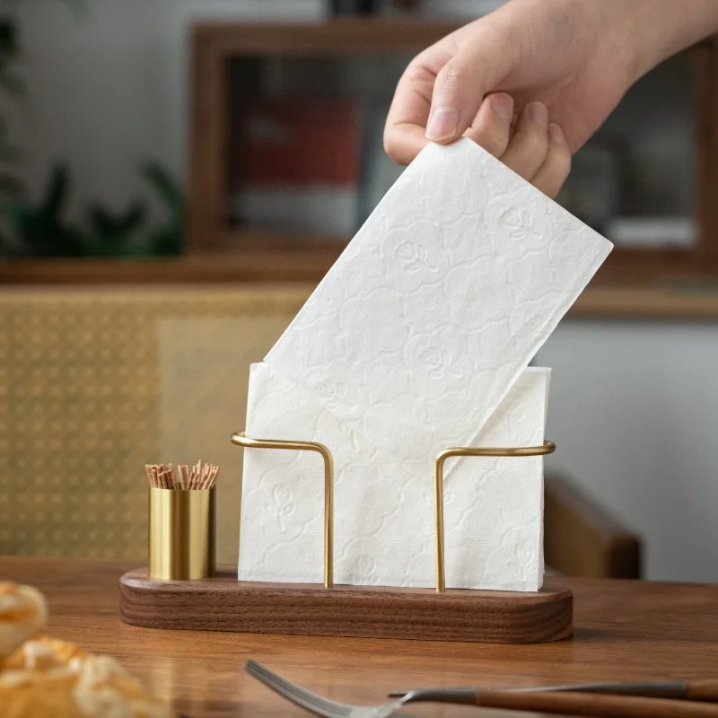 Porta-Lenços de Mesa Minimalista em Nogueira Preta Rhovella Maison