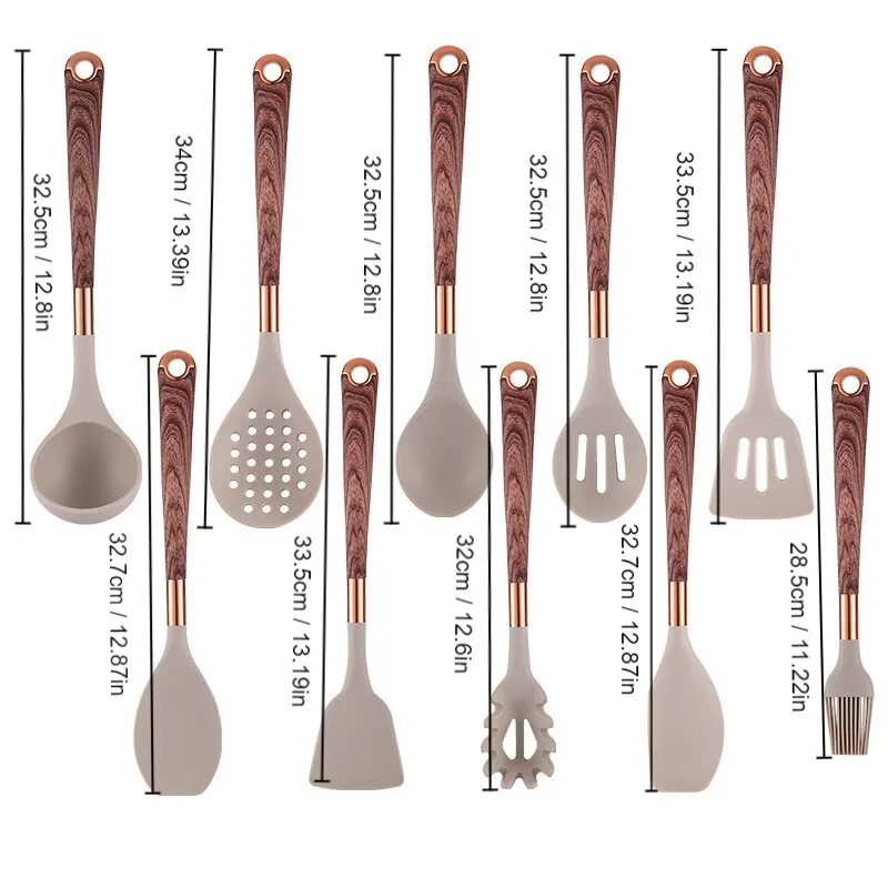 Conjunto de Utensílios de Cozinha em Silicone Deluxe Rhovella Maison