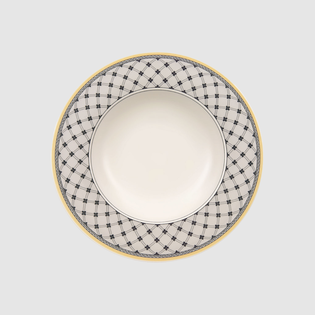Prato Fundo Rhovella Maison Tempo de Colher Porcelana Rústica Luxo