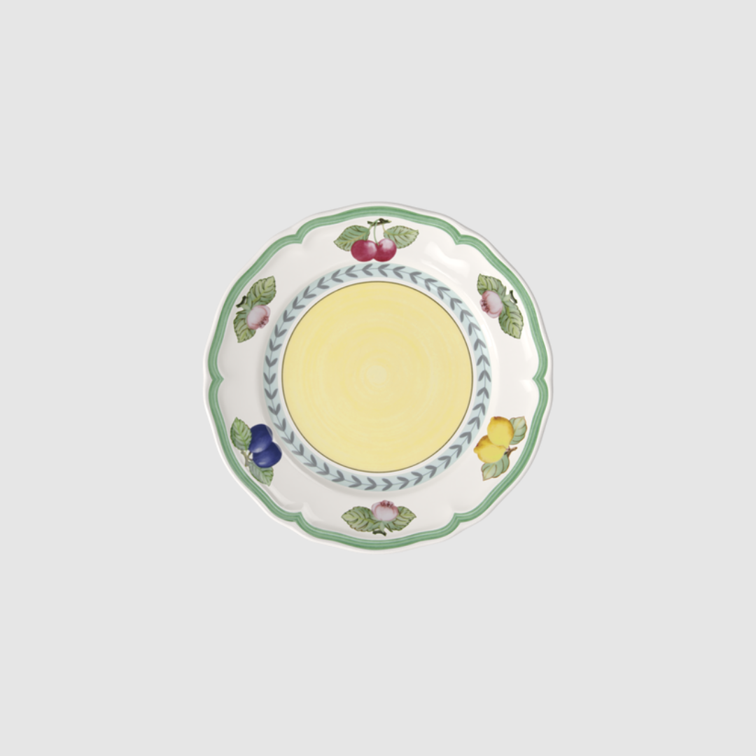 Prato Sobremesa Rhovella Maison Dionysia Porcelana Frutas Luxo