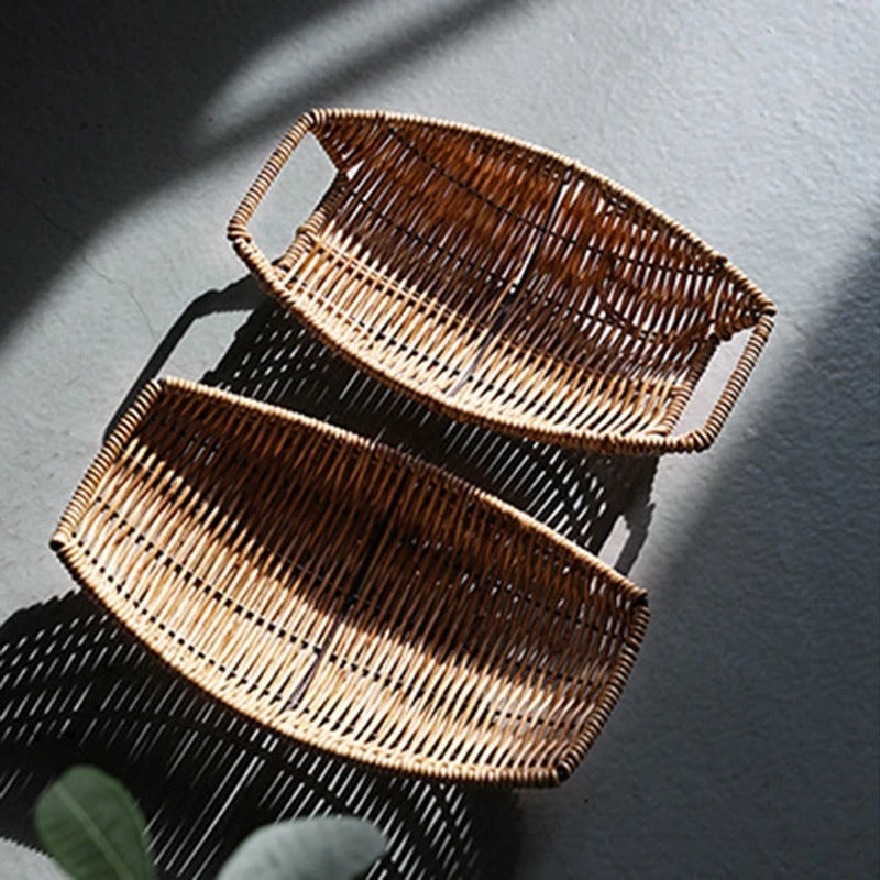 Cesto Organizador de Rattan para Cozinha Rhovella Maison