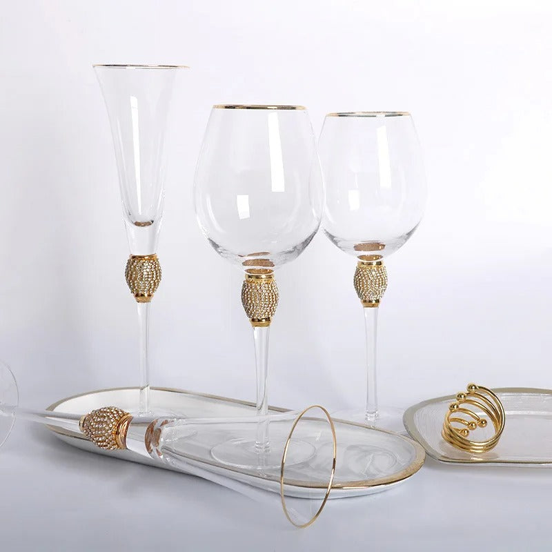 Conjunto de 2 Taças de Cristal com Haste Rhovella Maison