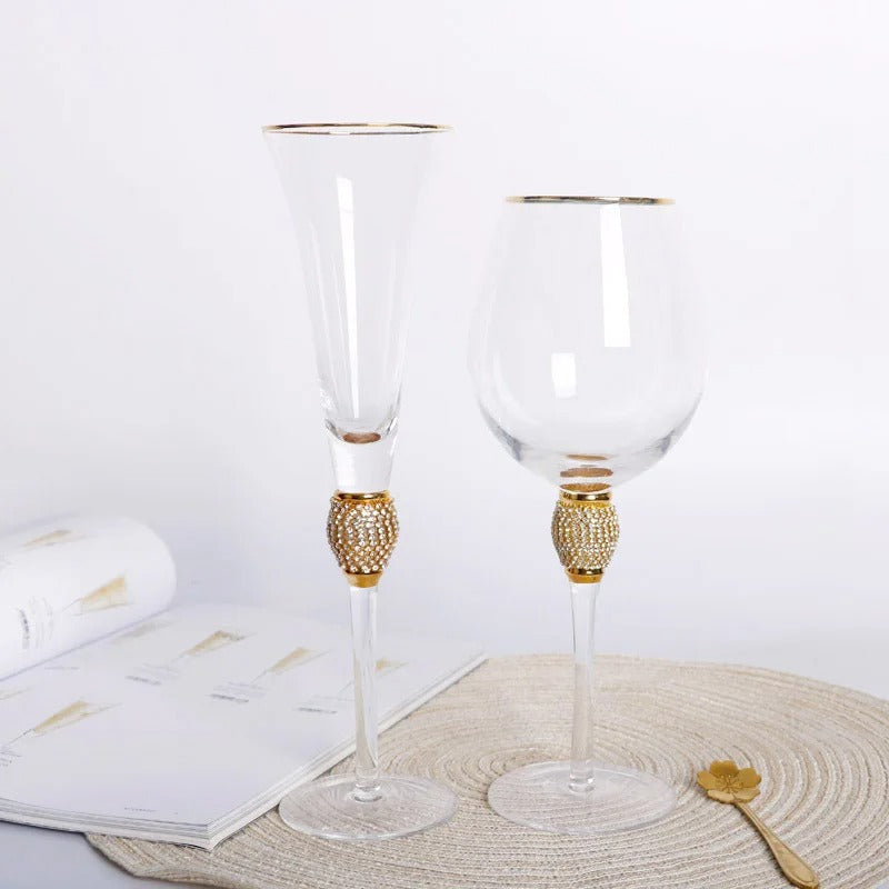 Conjunto de 2 Taças de Cristal com Haste Rhovella Maison