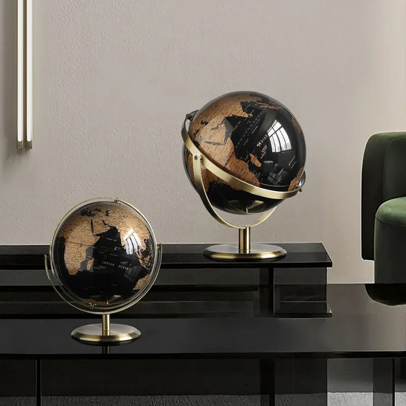 Ornamento Globo Preto e Dourado Rhovella Maison