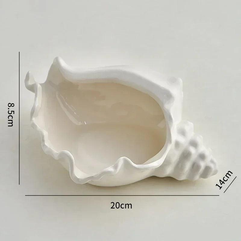 Bandeja de Cerâmica em Formato de Concha Rhovella Maison